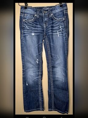 Silver Jeans Lola 17” Womens 30 X 33 Denim Med Wash Distressed